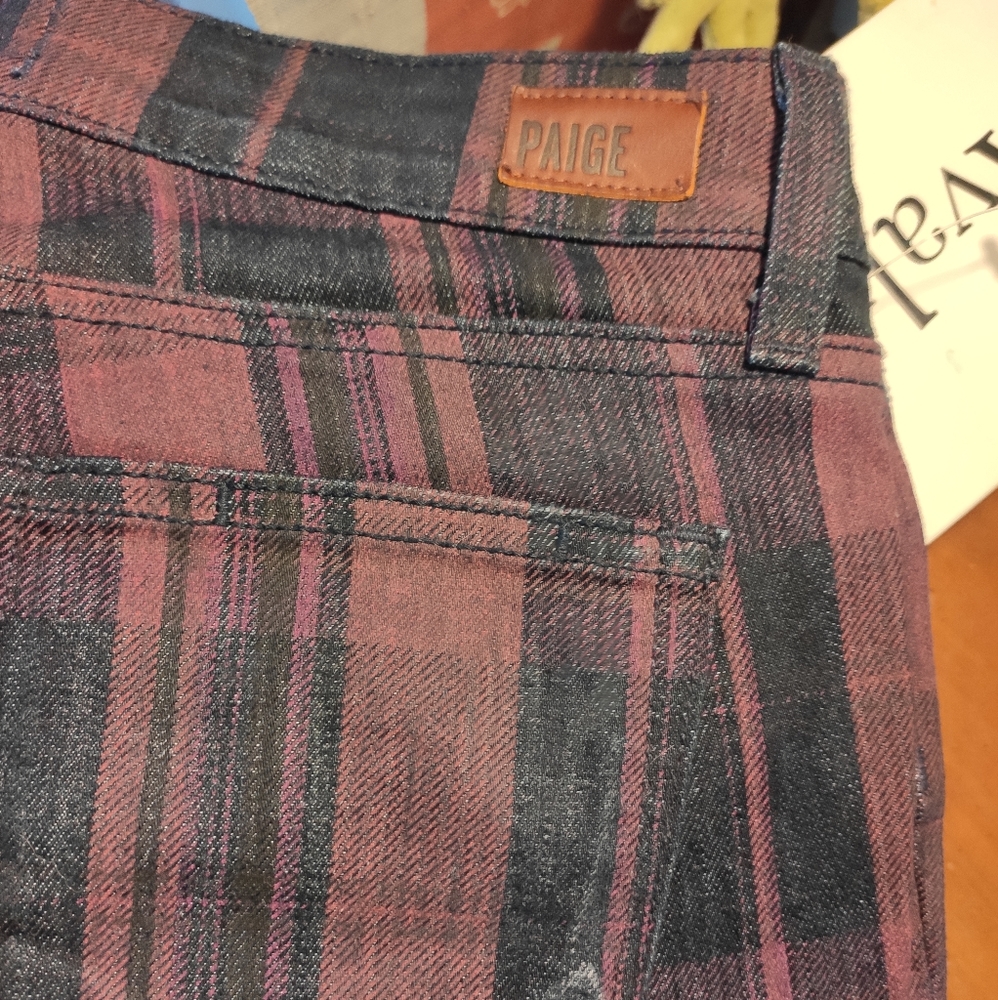 New Paige plaid skinny ankle jeans - Picture 4 of 13